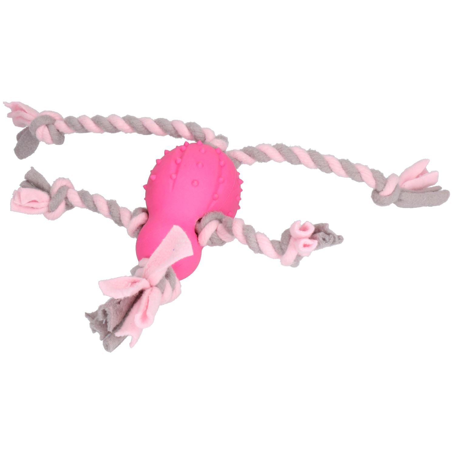 3 Pink Small Dog Puppy Fleecy Rope Play Toy Bundle Great For Teeth & Gums