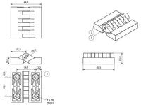 Polyamide Hinge Plastic 64x65mm Concealed Fixing Door Locker Hatch