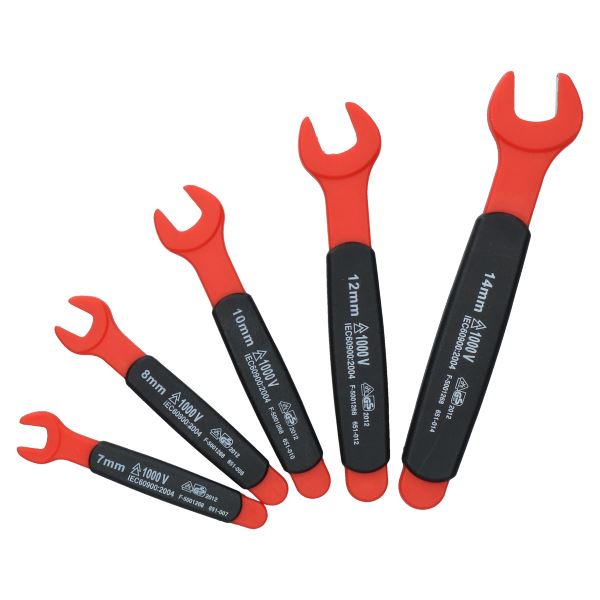 Metric MM Insulated VDE Spanner Set 5pc 7mm - 14mm GS Approved to 1000 V