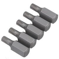 5 Pack M5 - M13 Male 30mm Ribe Bits With 10mm Hex End S2 Steel