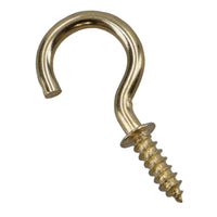 Shouldered Screw Hooks Fasteners Hanger Brass Plated 10mm Dia 19mm Length