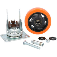 4" PVC Trolley Castor Wheels 130kg Load Per Wheel Fixed / Swivel / Swivel with Brake