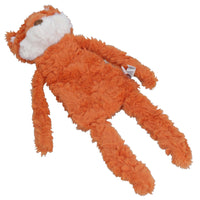 Plush Squeaky Crinkle Unstuffed Fox Calming Pet Toy With Belly Compartment