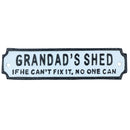 Grandads Shed Cast Iron Sign Plaque Door Wall House Gate Garage Workshop