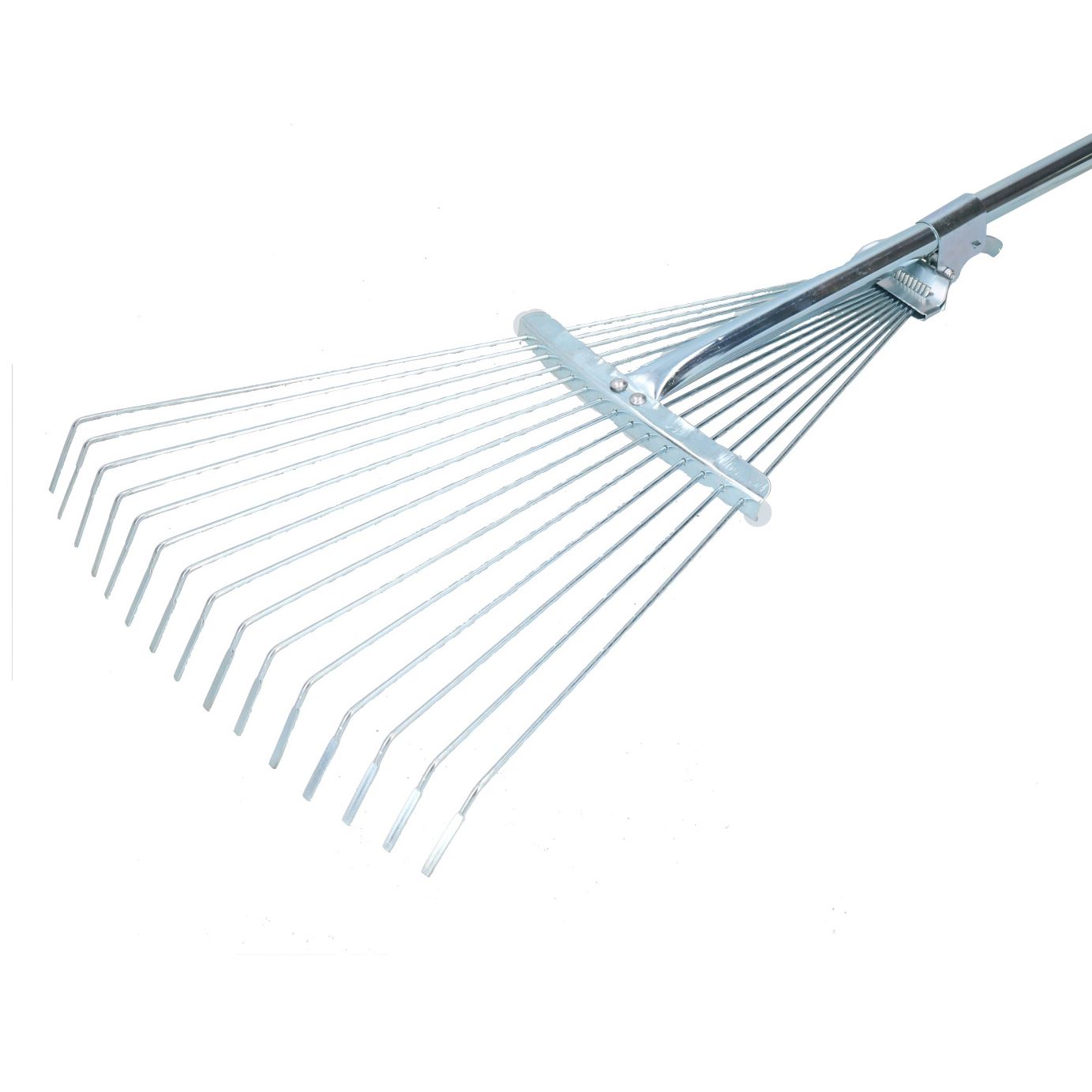 Expanding Lawn Rake Soil Leaves Leaf Raker 15 Teeth 190 - 570mm Span