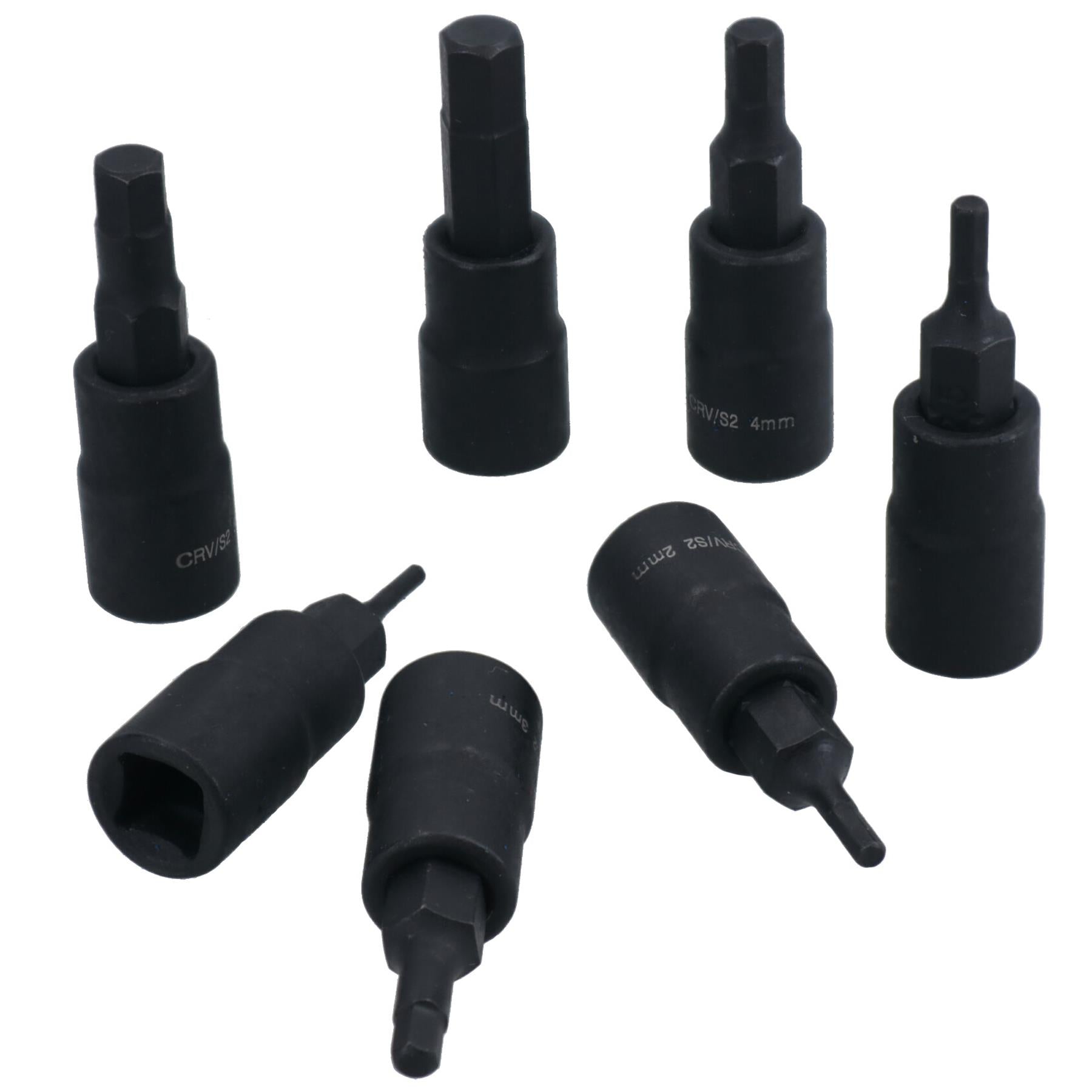 Metric MM 1/4in Drive Impact Allen Hex Key Sockets 1.5mm – 6mm 7pc Set