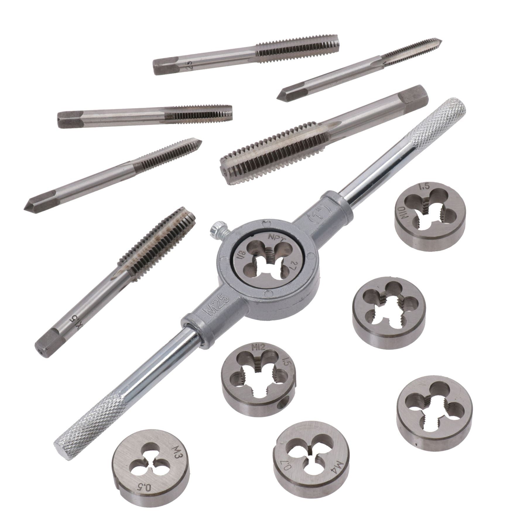 Metric tap and die set M3-M12 by U.S.Pro tools AT224