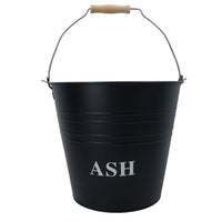 Metal 12 Litre Cap Ash Bucket with Lid Fireplace Fireside Bin Scuttle Holder Coal