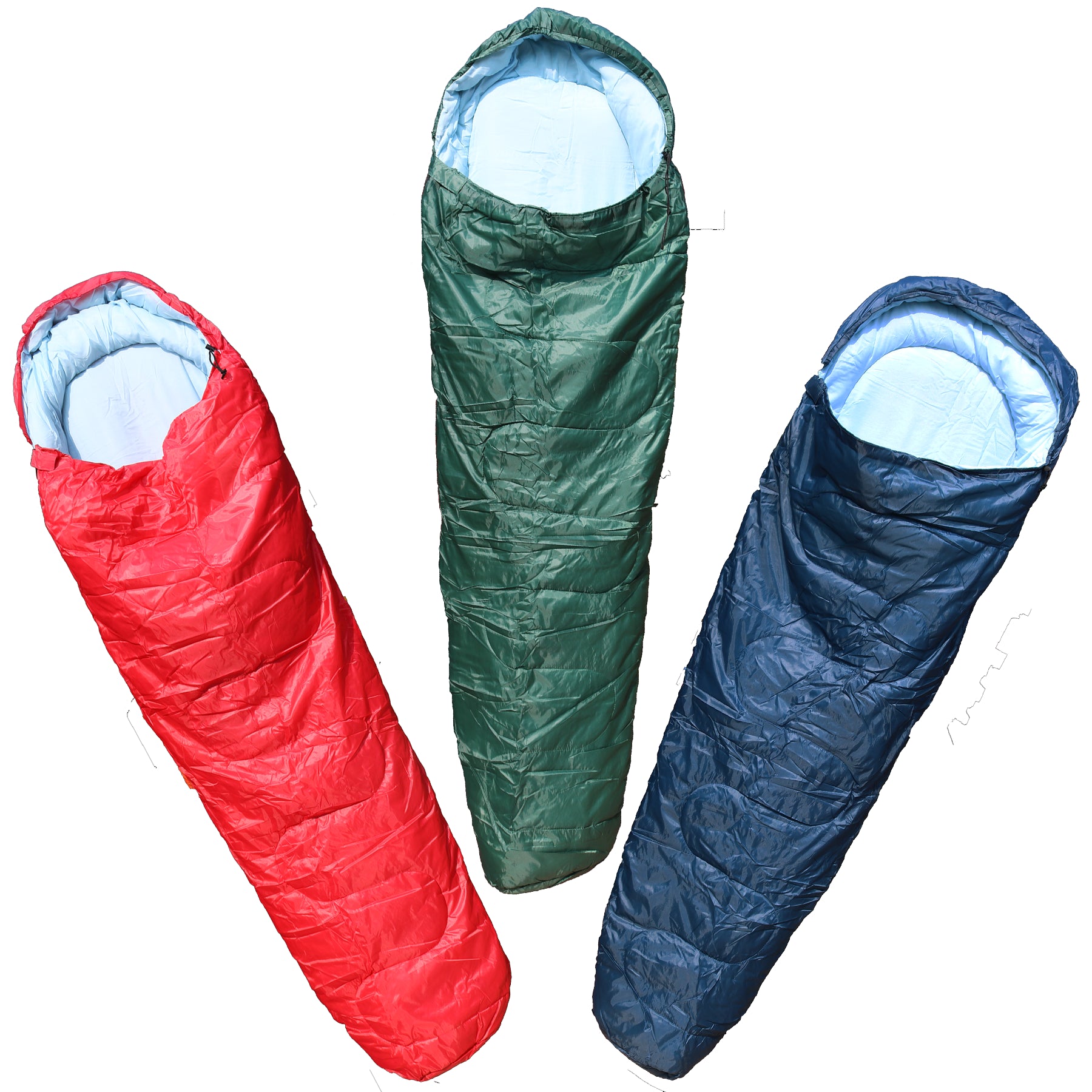 Red / Blue / Green Adult 3 Season Mummy Sleeping Bag Camping Summer Festival