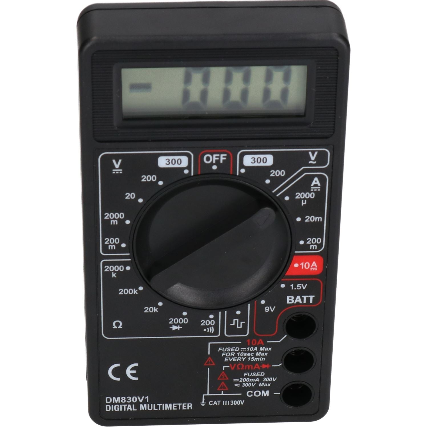 AC + DC Voltage Digital Multimeter Battery Current Tester with Large LCD Display