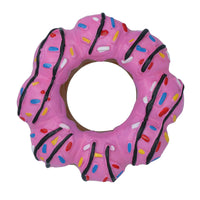 Pet Dog Vinyl Pink Donut Food Dog Toy Play Toy With Squeak 4x4x14cm