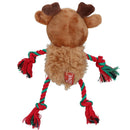 Dog Christmas Gift Fluffy Ropee Reindeer & Santa Squeaky Plush RopeToy Bundle