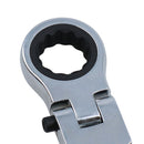 Flexible Headed Ratchet Combination Spanner Wrench with Integrated Lock