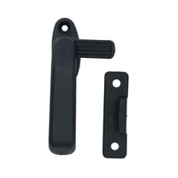 Left Hand Window Handle Lever Catch & Retainer Black Polypropylene Locker