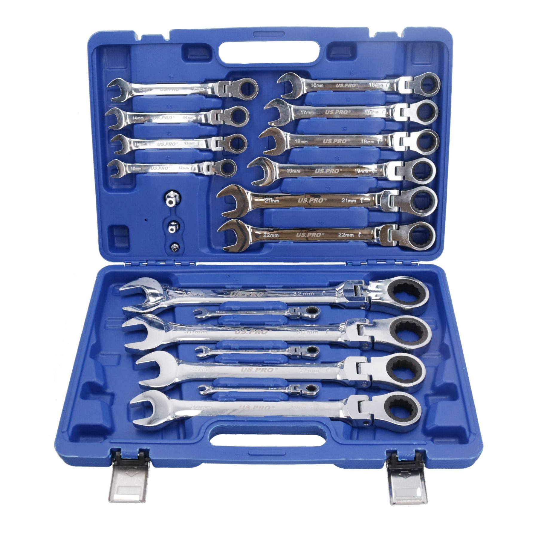 Metric Flexi Headed Ratchet Combination Spanner Wrench 8mm – 32mm 20pc Set