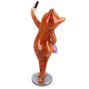 Ginger Slim Cat Taking Selfie Picture Ornament Statue Garden House Decor Resin