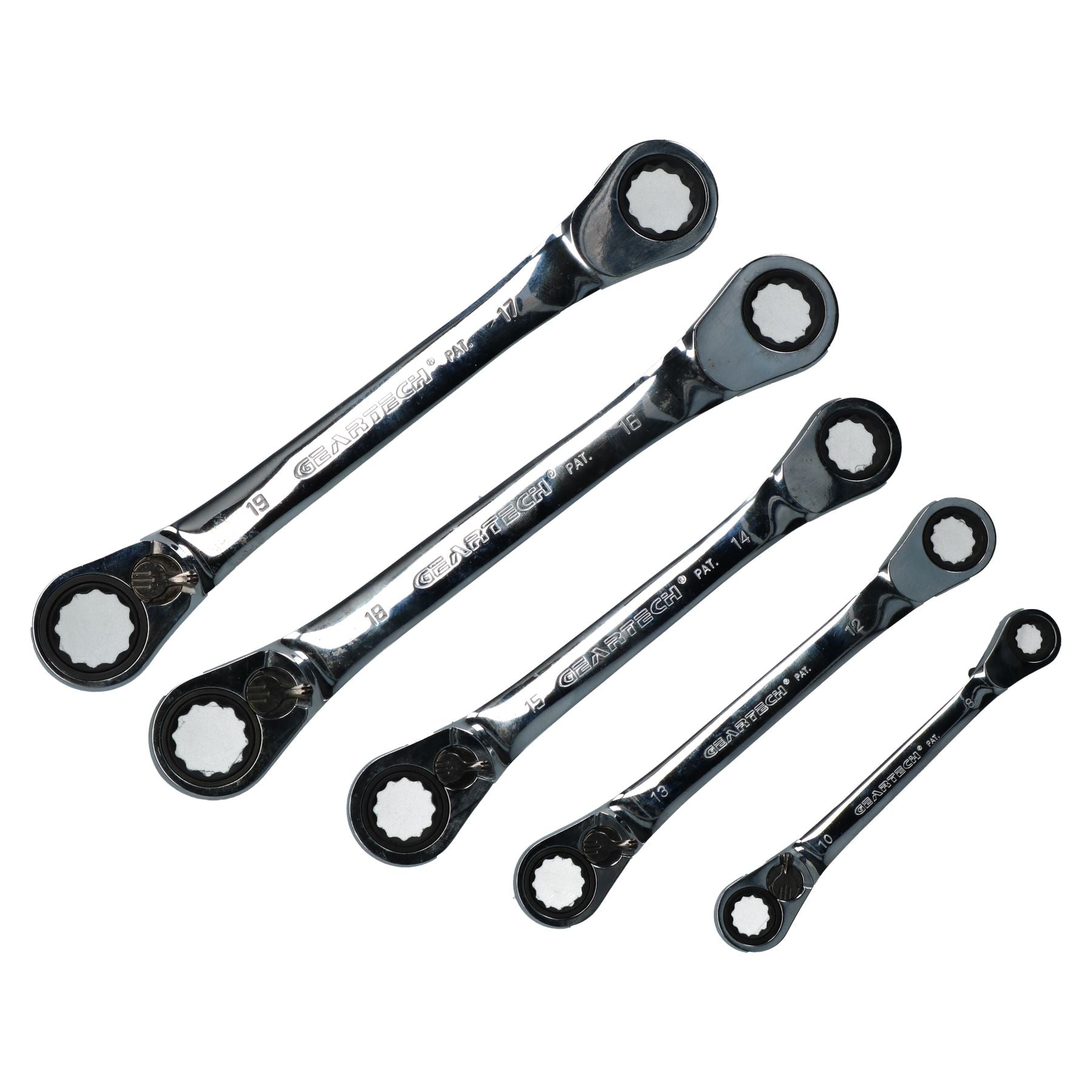 Metric MM Ratchet Spanner Wrench Set Double Ended Box 8 - 19mm Reversible