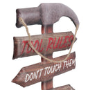 Hanging Novelty Tool Rules Metal Sign Home Garage PrePunched Hole 21x42cm