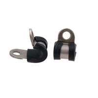 Pack of 10 Stainless Steel Rubber Lined P Clips Pipe Cable Clamp