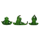 Yoga Frogs Toad Zen Ornament Statue Meditating Garden House Decor Set Of 3