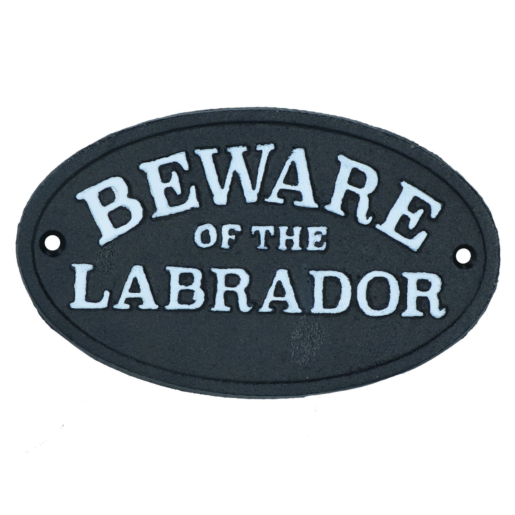 Beware the Labrador Dog Black Cast Iron Sign Plaque Door Wall House Gate Post