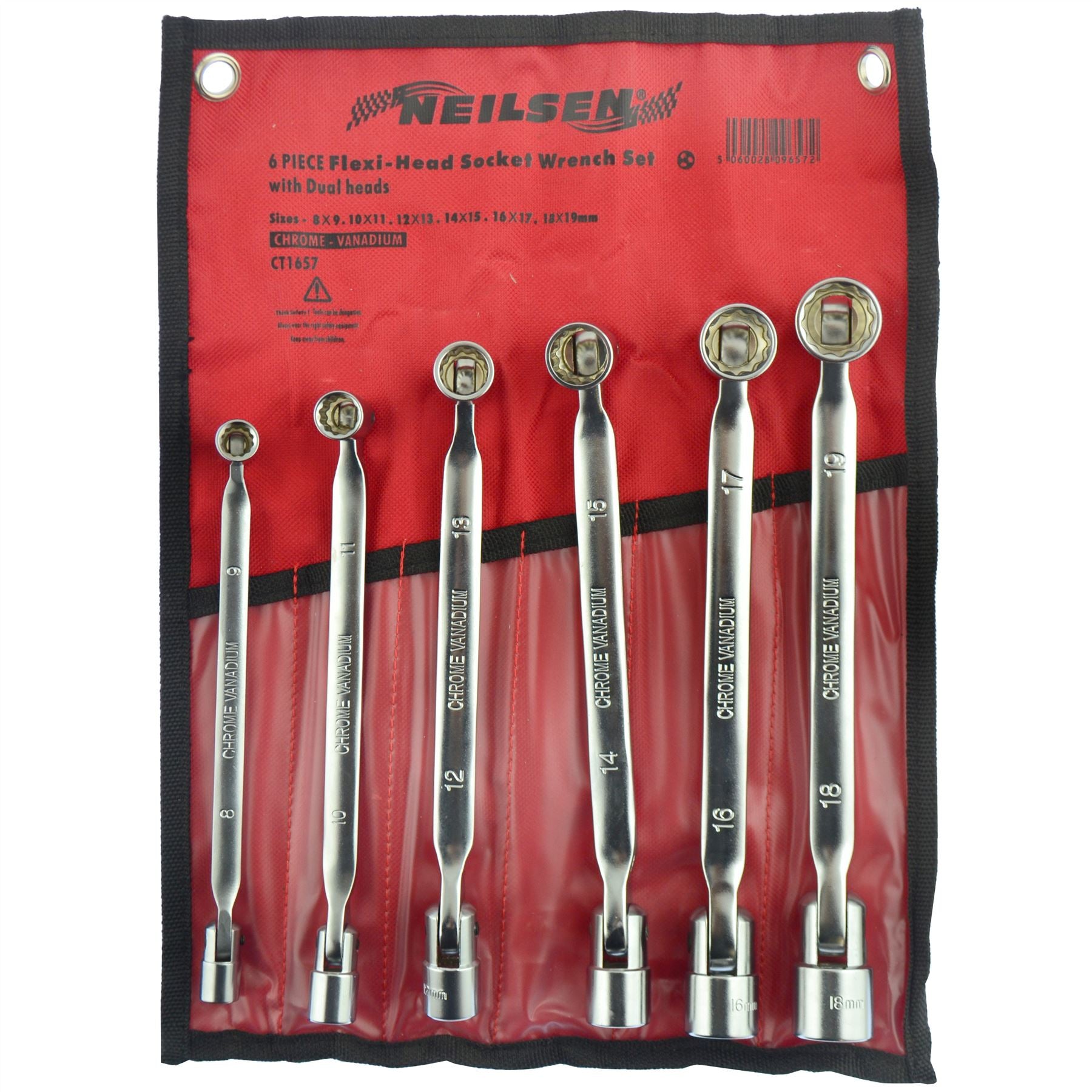 Flexi Double Ended Metric Socket Wrench Set 8mm - 19mm 12 Sizes 6pcs