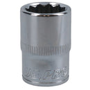 1/2in Drive Shallow Metric MM Socket 12 Sided Bi-Hex with Knurled Ring