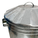 Large Metal Galvanised Bin with Lid + Handles Waste and Animal Feed Storage