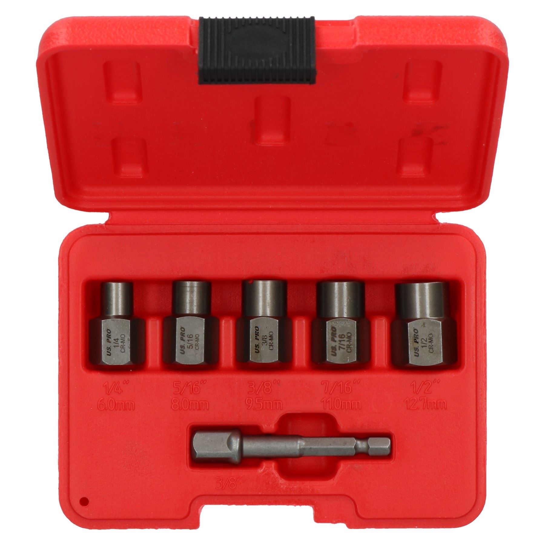 6pc 3/8" Drive Or Drill Bolt Extractor Wheel Lock Nut Remover Set 6mm - 12.7mm